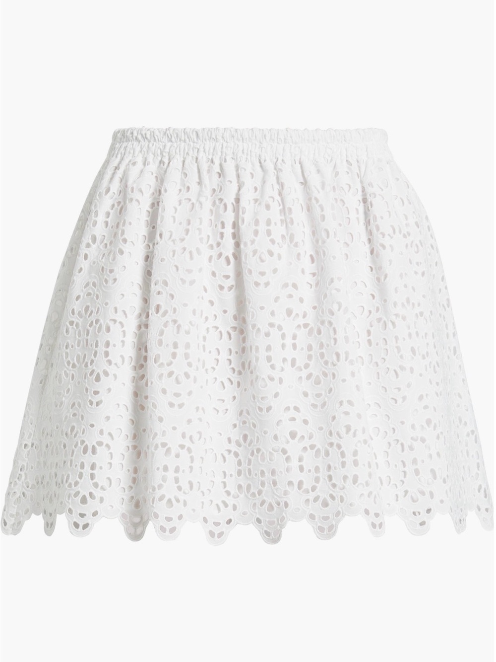 Frame Denim White Eyelet Lace Mini Skirt 100% Cotton